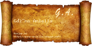 Güns Aniella névjegykártya